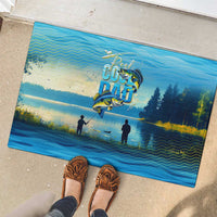 Reel Cool Dad Fishing Rubber Doormat Father Hooked on Love and Lakeside Moments