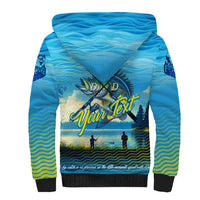 Reel Cool Dad Fishing Sherpa Hoodie Father Hooked on Love and Lakeside Moments