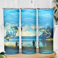 Reel Cool Dad Fishing Skinny Tumbler Father Hooked on Love and Lakeside Moments