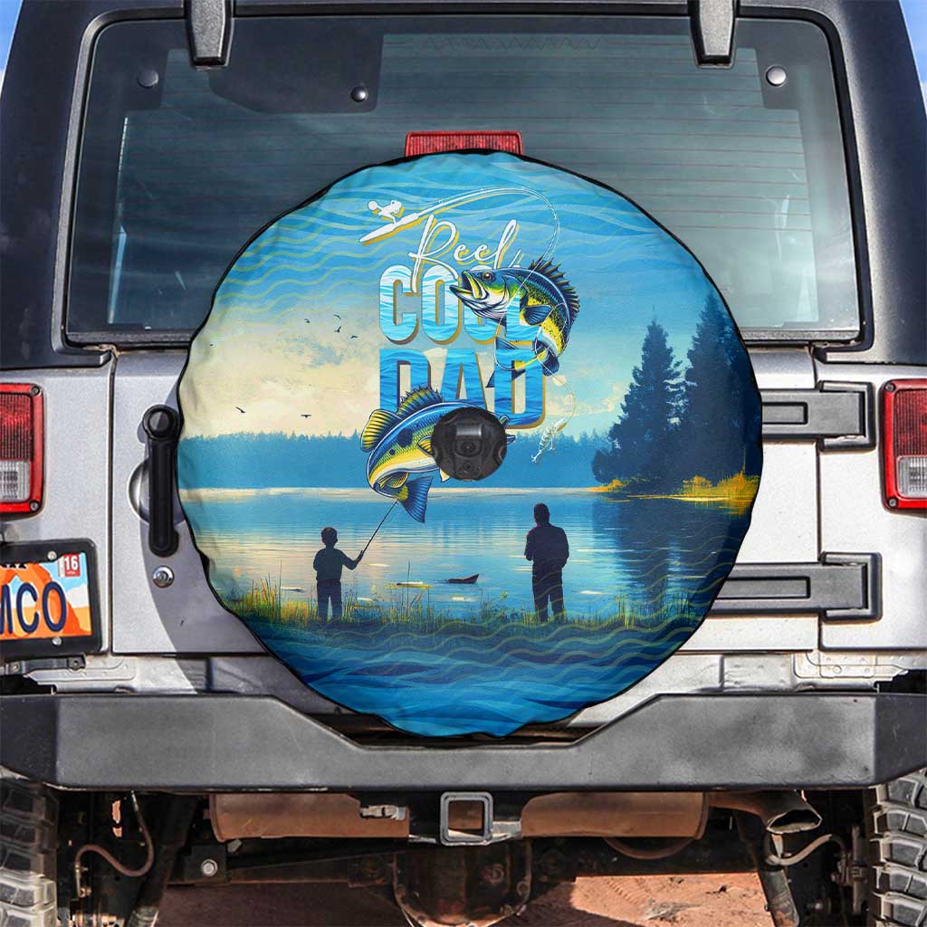 Reel Cool Dad Fishing Spare Tire Cover Father Hooked on Love and Lakeside Moments