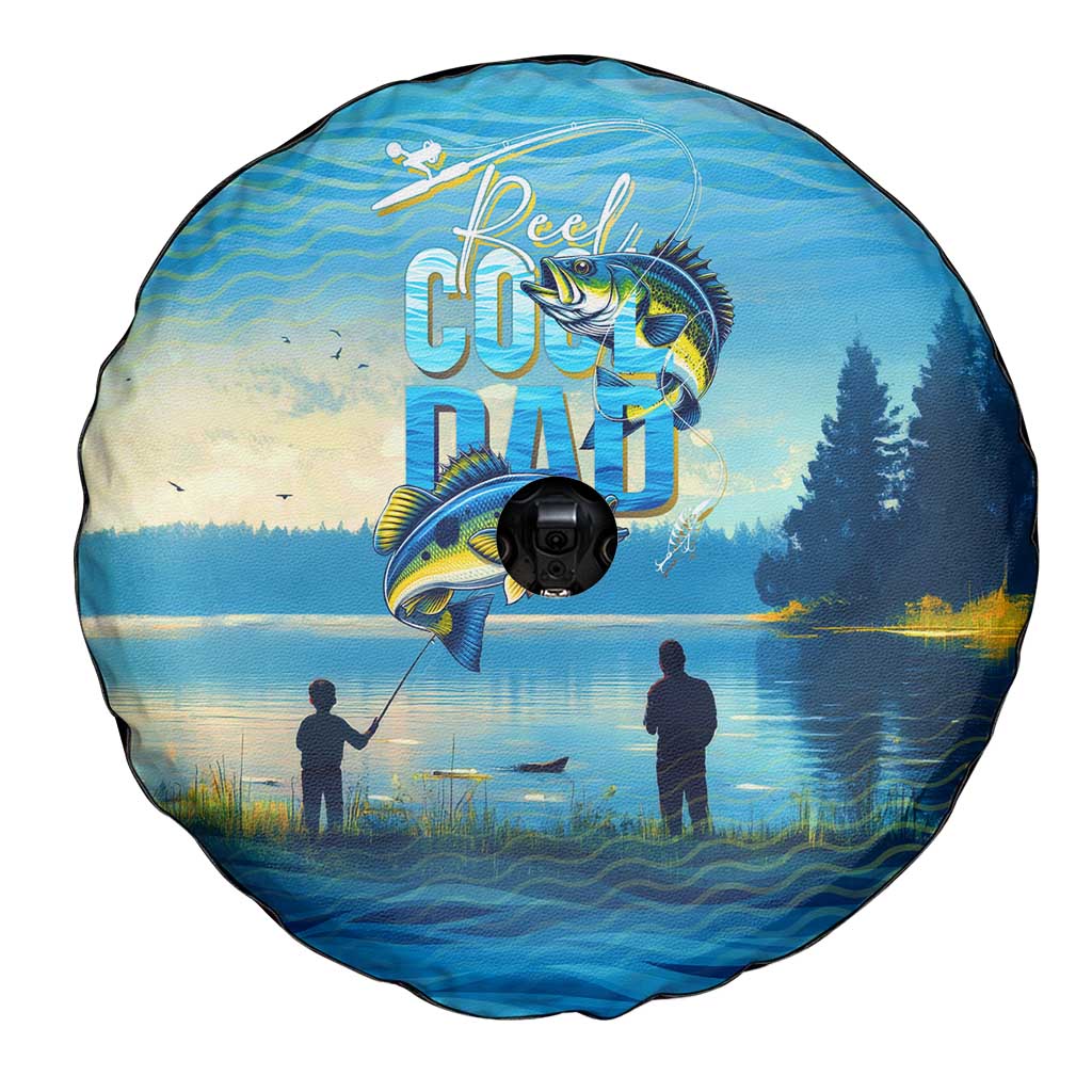 Reel Cool Dad Fishing Spare Tire Cover Father Hooked on Love and Lakeside Moments