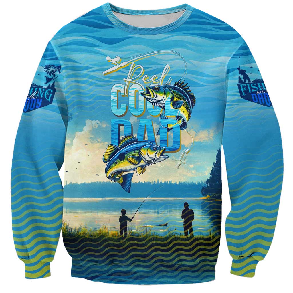Reel Cool Dad Fishing Sweatshirt Father Hooked on Love and Lakeside Moments