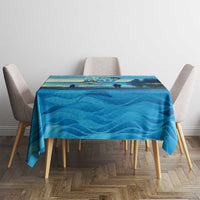 Reel Cool Dad Fishing Tablecloth Father Hooked on Love and Lakeside Moments