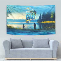 Reel Cool Dad Fishing Tapestry Father Hooked on Love and Lakeside Moments