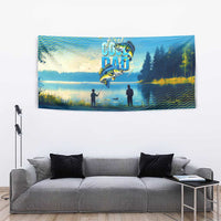 Reel Cool Dad Fishing Tapestry Father Hooked on Love and Lakeside Moments