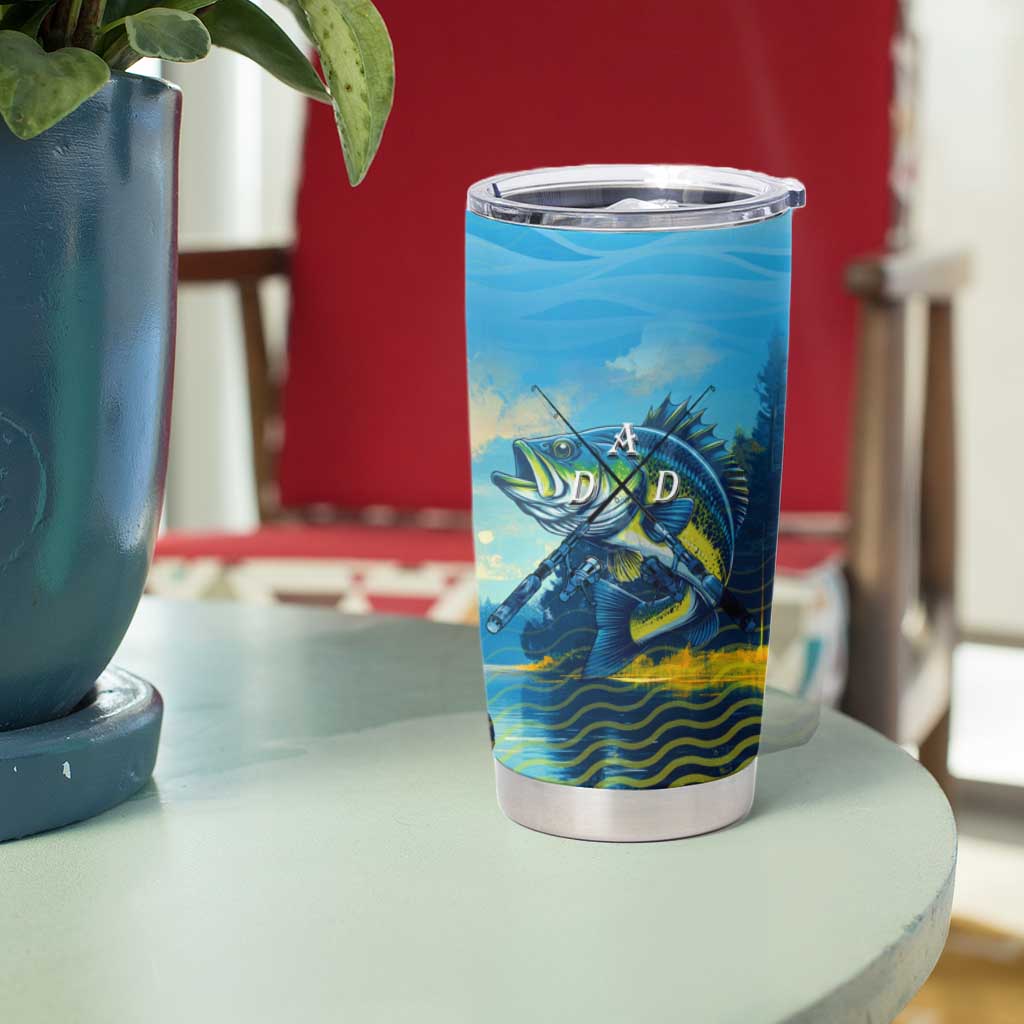 Reel Cool Dad Fishing Tumbler Cup Father Hooked on Love and Lakeside Moments