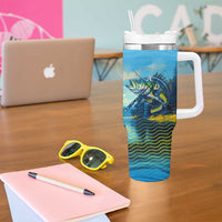 Reel Cool Dad Fishing Tumbler With Handle Father Hooked on Love and Lakeside Moments