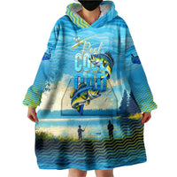 Reel Cool Dad Fishing Wearable Blanket Hoodie Father Hooked on Love and Lakeside Moments