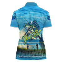 Reel Cool Dad Fishing Women Polo Shirt Father Hooked on Love and Lakeside Moments