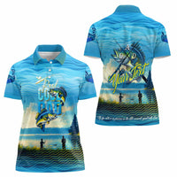 Reel Cool Dad Fishing Women Polo Shirt Father Hooked on Love and Lakeside Moments