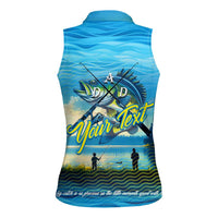 Reel Cool Dad Fishing Women Sleeveless Polo Shirt Father Hooked on Love and Lakeside Moments