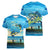 Reel Cool Dad Fishing Women V-Neck T-Shirt Father Hooked on Love and Lakeside Moments