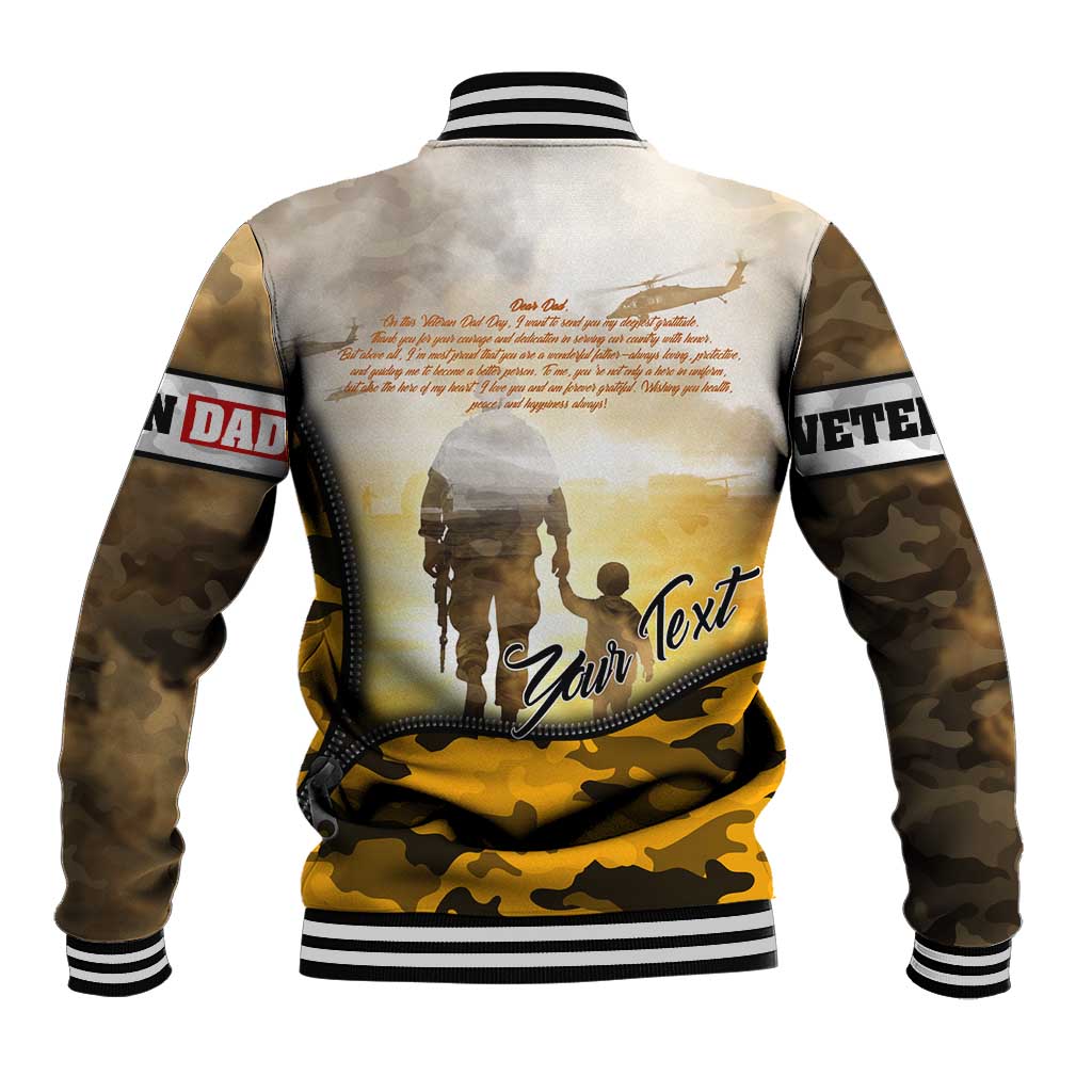 Veteran Dad Baseball Jacket The Strength of a Soldier - The Heart of a Father