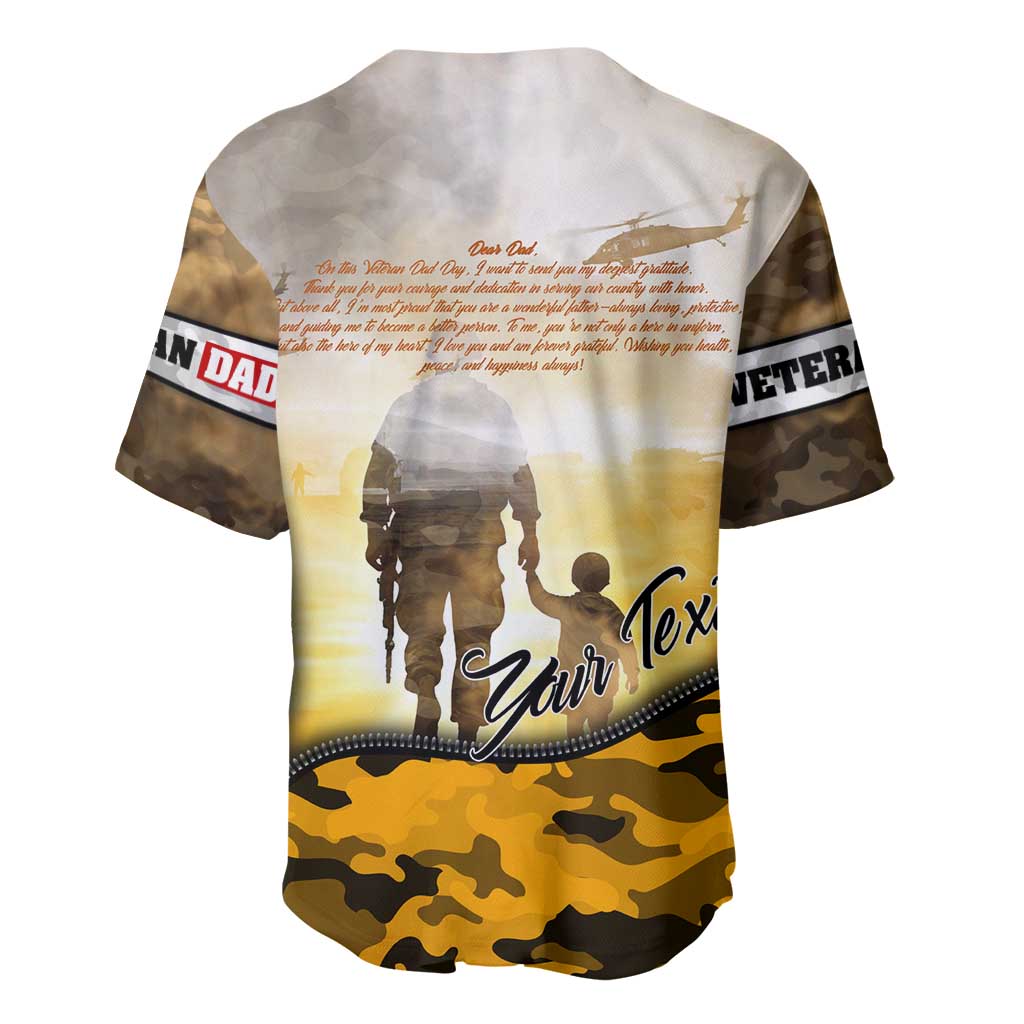Veteran Dad Baseball Jersey The Strength of a Soldier - The Heart of a Father
