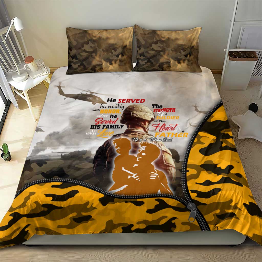 Veteran Dad Bedding Set The Strength of a Soldier - The Heart of a Father