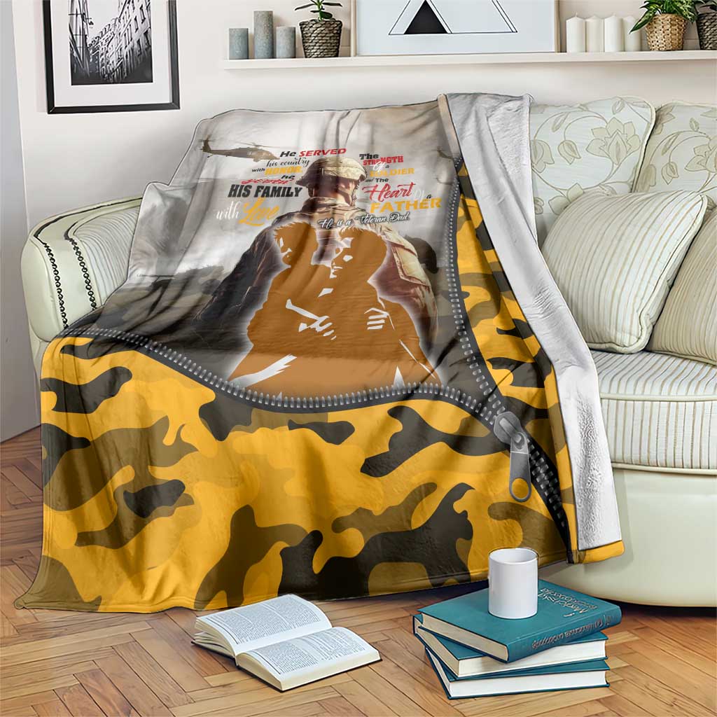 Veteran Dad Blanket The Strength of a Soldier - The Heart of a Father