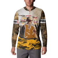 Veteran Dad Button Sweatshirt The Strength of a Soldier - The Heart of a Father