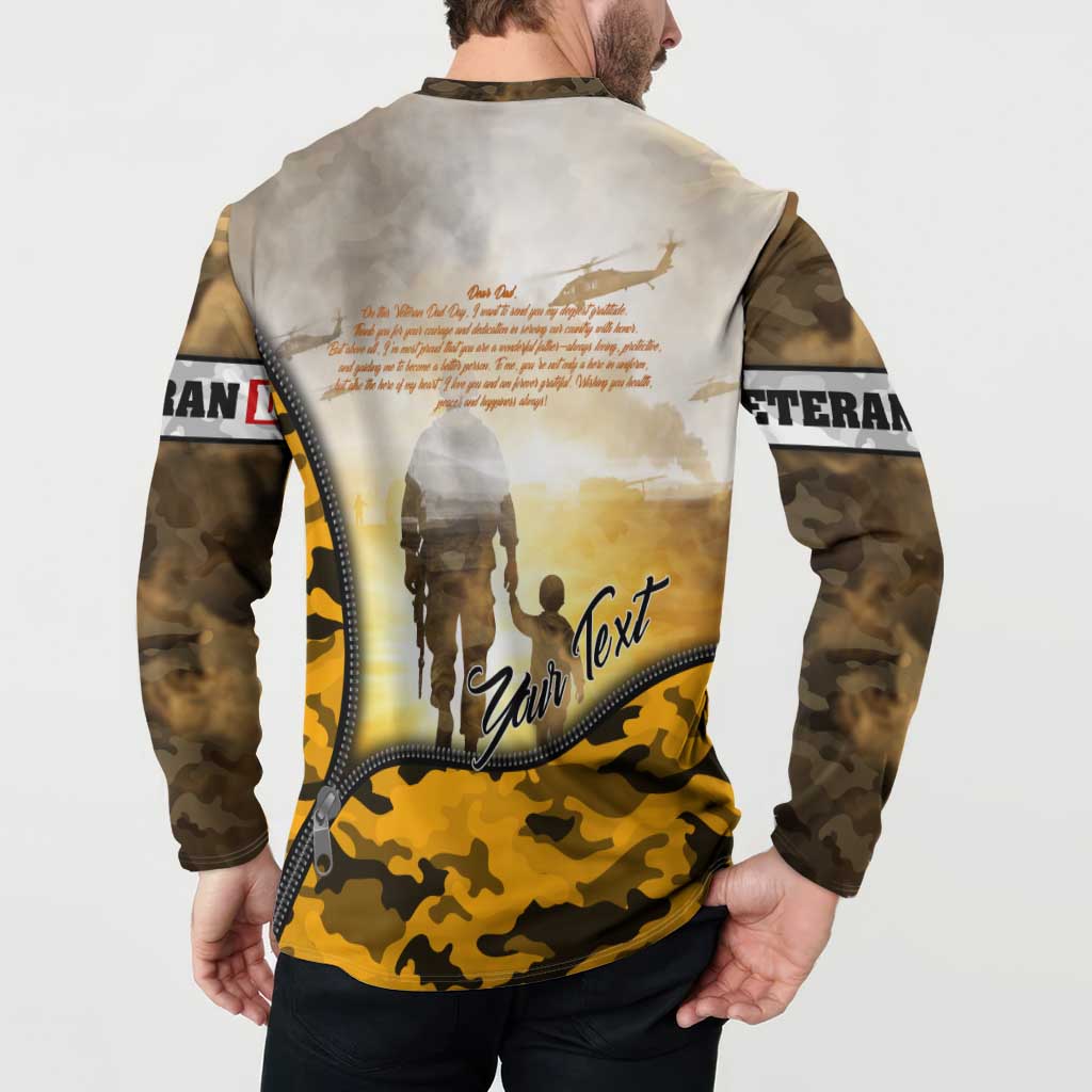 Veteran Dad Button Sweatshirt The Strength of a Soldier - The Heart of a Father