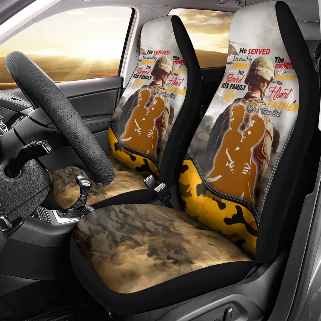 Veteran Dad Car Seat Cover The Strength of a Soldier - The Heart of a Father