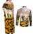 Veteran Dad Couples Matching Off Shoulder Maxi Dress and Long Sleeve Button Shirt The Strength of a Soldier - The Heart of a Father
