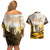 Veteran Dad Couples Matching Off Shoulder Short Dress and Hawaiian Shirt The Strength of a Soldier - The Heart of a Father