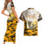 Veteran Dad Couples Matching Short Sleeve Bodycon Dress and Hawaiian Shirt The Strength of a Soldier - The Heart of a Father