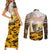 Veteran Dad Couples Matching Short Sleeve Bodycon Dress and Long Sleeve Button Shirt The Strength of a Soldier - The Heart of a Father