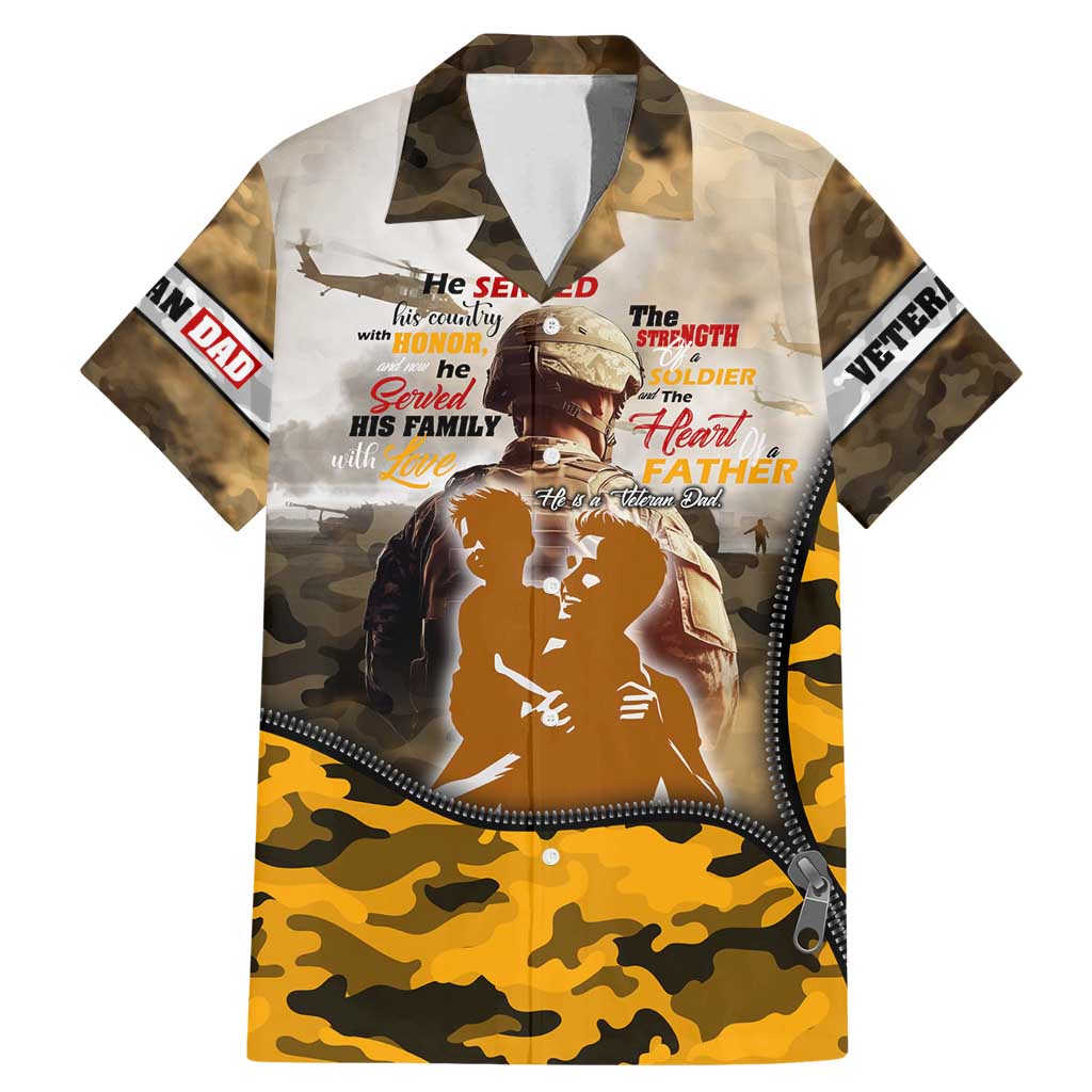 Veteran Dad Family Matching Mermaid Dress and Hawaiian Shirt The Strength of a Soldier - The Heart of a Father