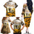 Veteran Dad Family Matching Off The Shoulder Long Sleeve Dress and Hawaiian Shirt The Strength of a Soldier - The Heart of a Father