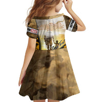 Veteran Dad Family Matching Off Shoulder Maxi Dress and Hawaiian Shirt The Strength of a Soldier - The Heart of a Father