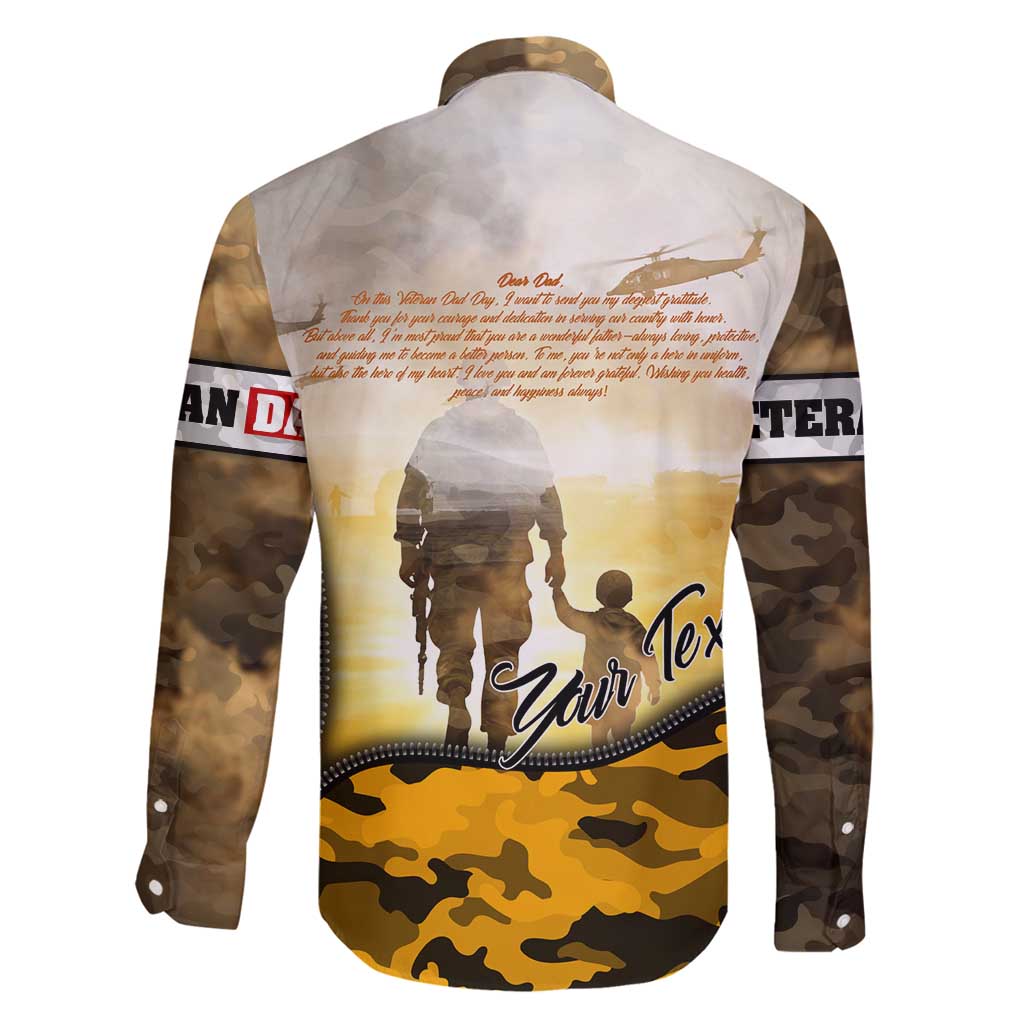 Veteran Dad Family Matching Off Shoulder Maxi Dress and Hawaiian Shirt The Strength of a Soldier - The Heart of a Father