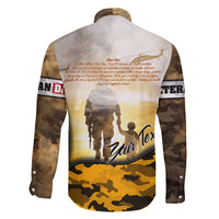 Veteran Dad Family Matching Off Shoulder Maxi Dress and Hawaiian Shirt The Strength of a Soldier - The Heart of a Father