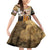 Veteran Dad Family Matching Off Shoulder Short Dress and Hawaiian Shirt The Strength of a Soldier - The Heart of a Father