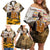Veteran Dad Family Matching Off Shoulder Short Dress and Hawaiian Shirt The Strength of a Soldier - The Heart of a Father