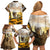 Veteran Dad Family Matching Off Shoulder Short Dress and Hawaiian Shirt The Strength of a Soldier - The Heart of a Father