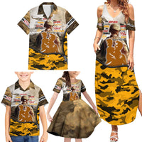 Veteran Dad Family Matching Summer Maxi Dress and Hawaiian Shirt The Strength of a Soldier - The Heart of a Father