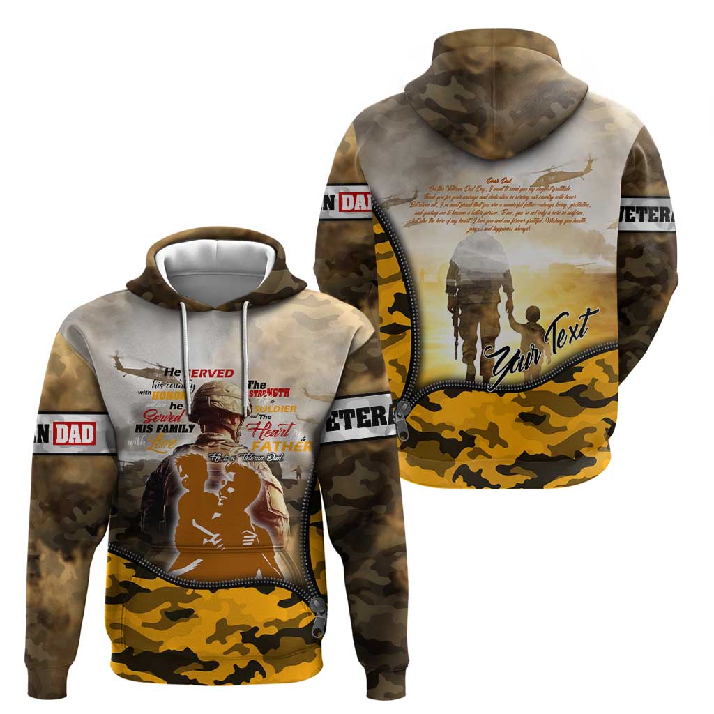 Veteran Dad Hoodie The Strength of a Soldier - The Heart of a Father