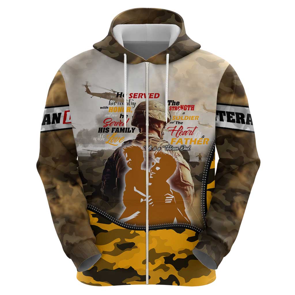 Veteran Dad Hoodie The Strength of a Soldier - The Heart of a Father