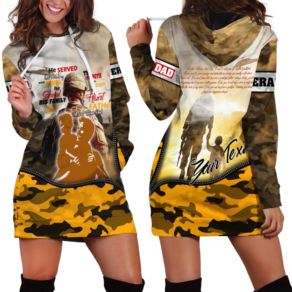 Veteran Dad Hoodie Dress The Strength of a Soldier - The Heart of a Father