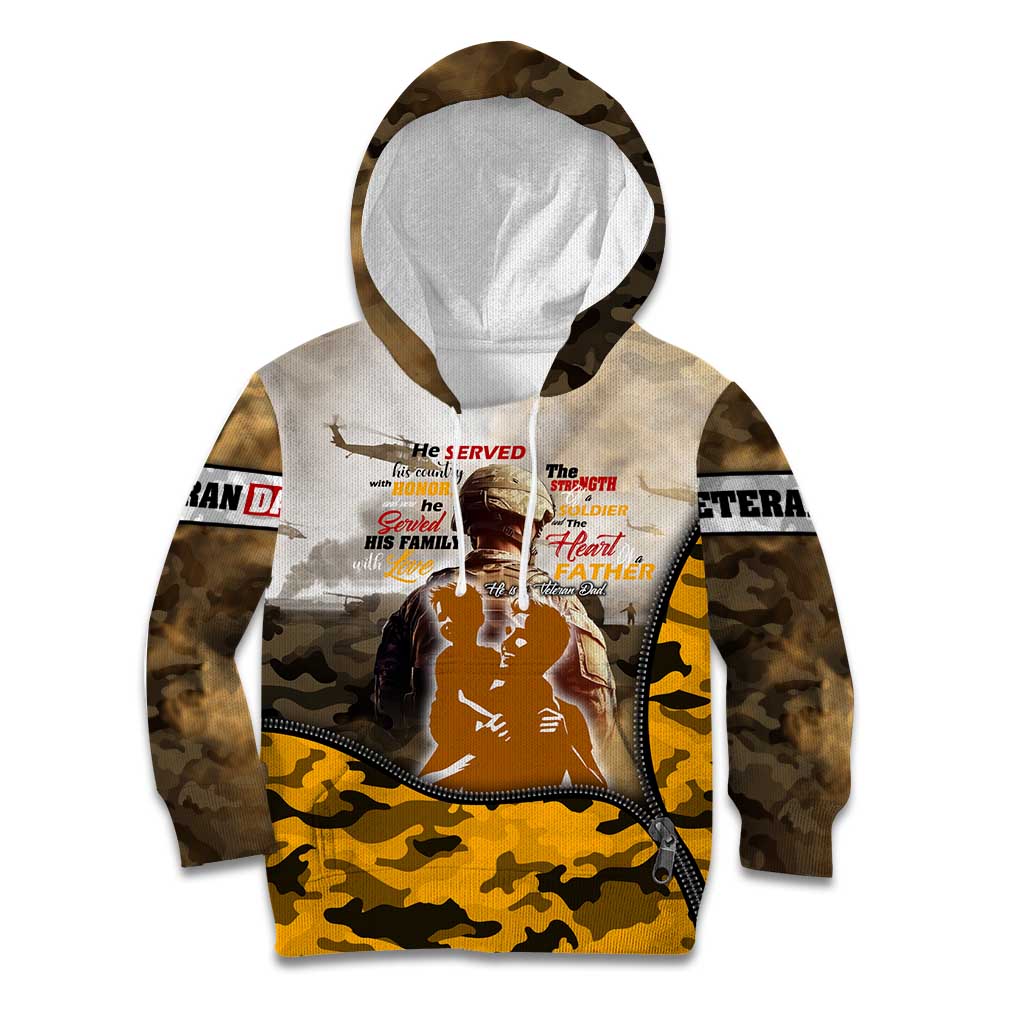 Veteran Dad Kid Hoodie The Strength of a Soldier - The Heart of a Father