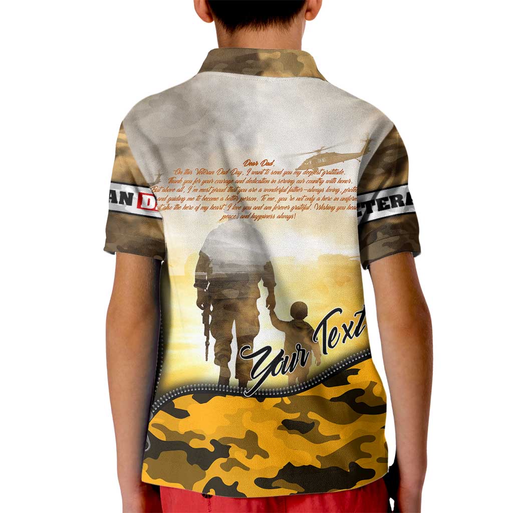 Veteran Dad Kid Polo Shirt The Strength of a Soldier - The Heart of a Father