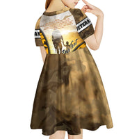 Veteran Dad Kid Short Sleeve Dress The Strength of a Soldier - The Heart of a Father