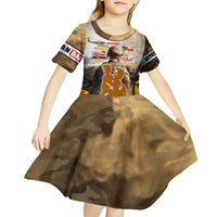 Veteran Dad Kid Short Sleeve Dress The Strength of a Soldier - The Heart of a Father