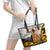 Veteran Dad Leather Tote Bag The Strength of a Soldier - The Heart of a Father