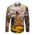 Veteran Dad Long Sleeve Button Shirt The Strength of a Soldier - The Heart of a Father