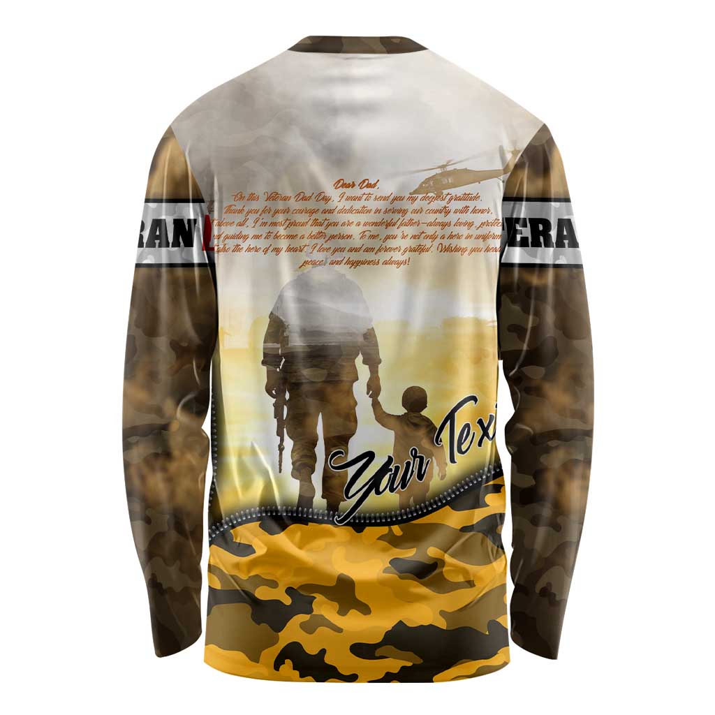 Veteran Dad Long Sleeve Shirt The Strength of a Soldier - The Heart of a Father