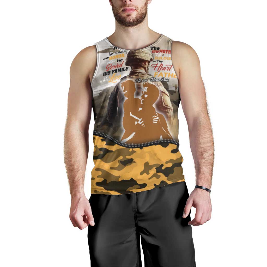 Veteran Dad Men Tank Top The Strength of a Soldier - The Heart of a Father