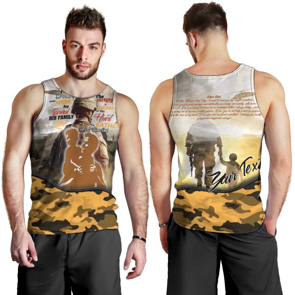 Veteran Dad Men Tank Top The Strength of a Soldier - The Heart of a Father