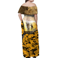 Veteran Dad Off Shoulder Maxi Dress The Strength of a Soldier - The Heart of a Father