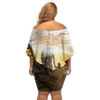 Veteran Dad Off Shoulder Short Dress The Strength of a Soldier - The Heart of a Father